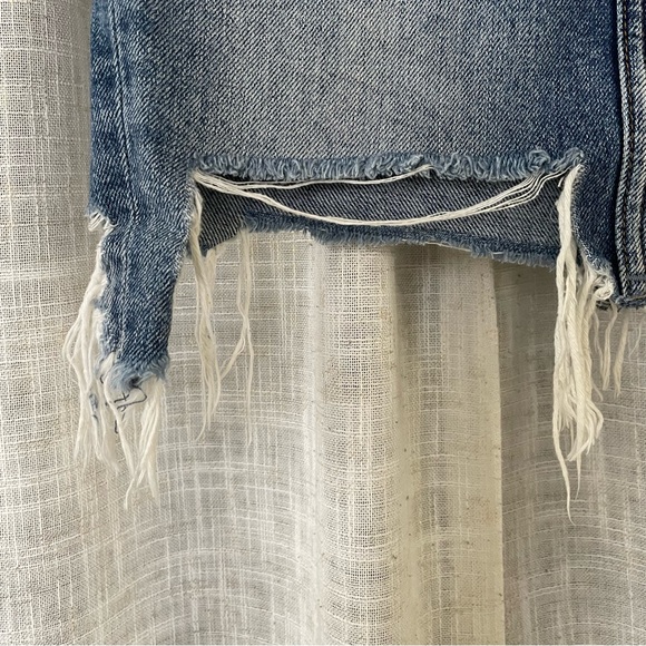 H&M Distressed Medium Wash Denim Midi Skirt - Picture 2 of 6